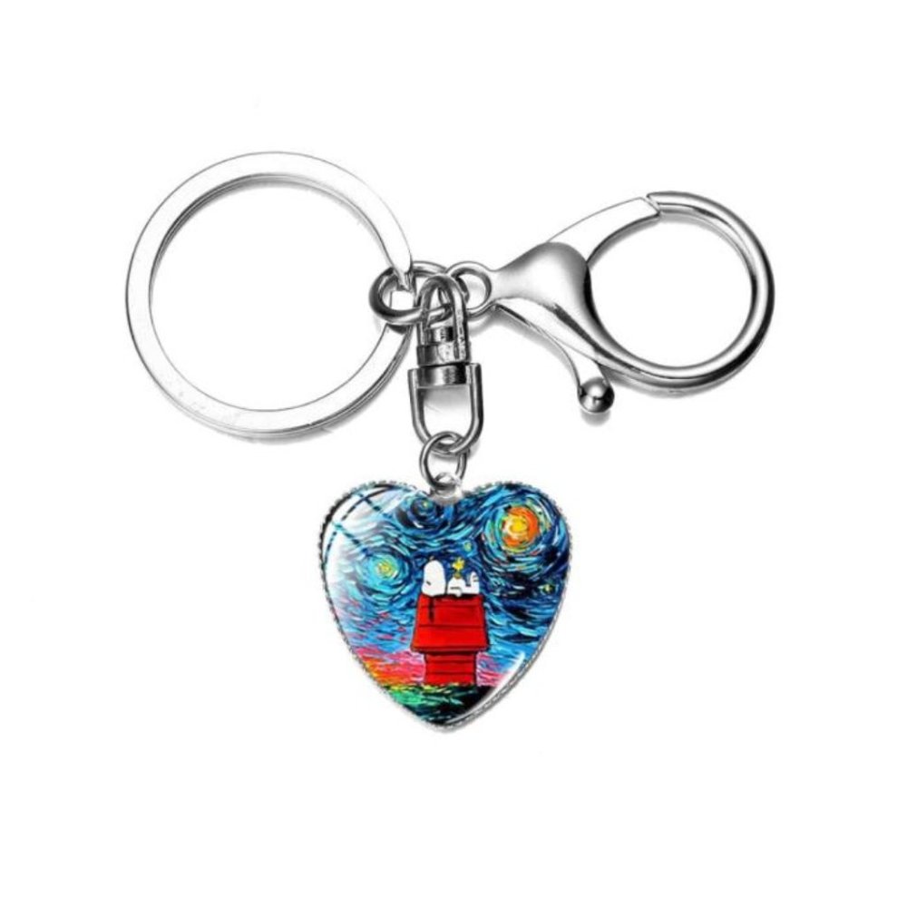 Van Gogh Style Snoopy Key Ring NEW